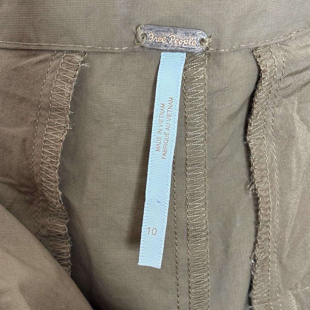 Free People Gabriette Barrel Leg Pants Brown Size 10 Lightweight Academia Boho - Picture 9 of 11